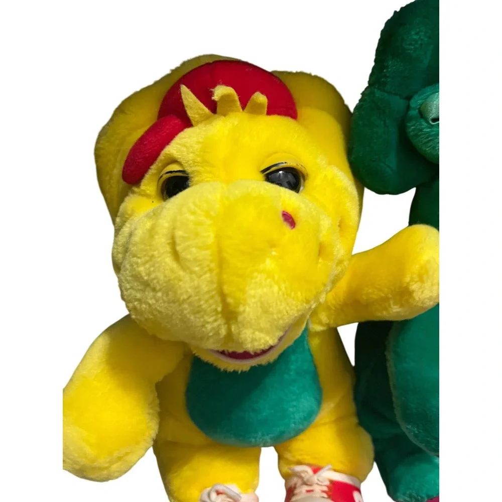 Vintage Barney Baby Bop BJ Plush Set Lyons Group 90s Dinosaur Stuffed Animals
